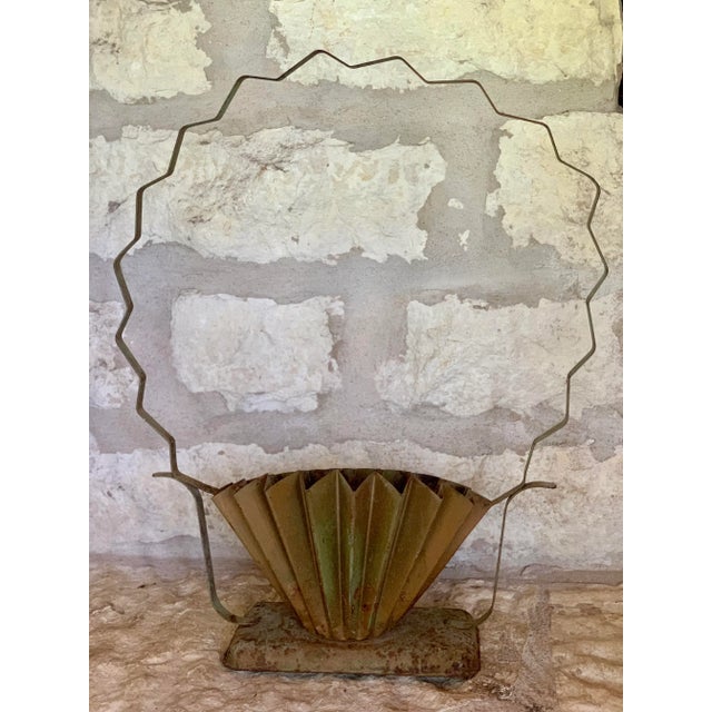 Metal Vintage Metal Flower, Plant Basket Centerpiece For Sale - Image 7 of 12