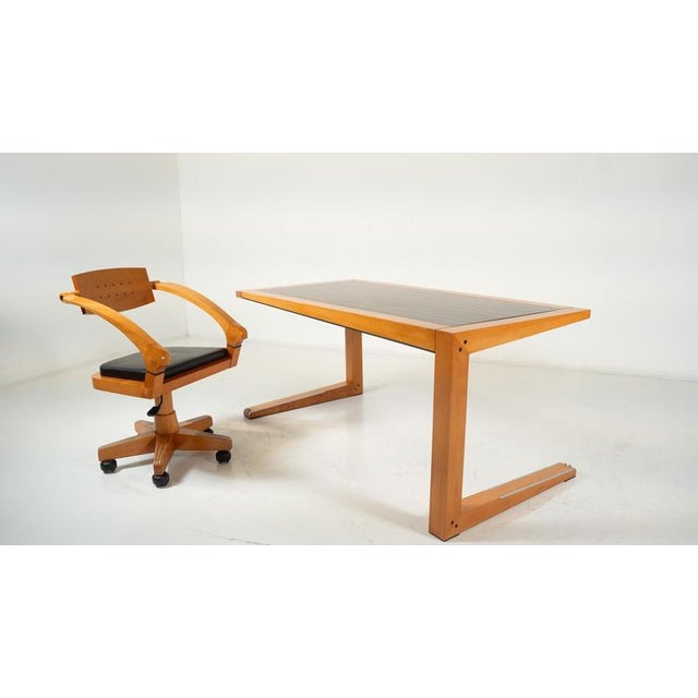 Mid-Century Desk and Matching Chair attributed to Massimo Scolari for Giorgetti, Italy, 1990s, Set of 2 For Sale - Image 13 of 17
