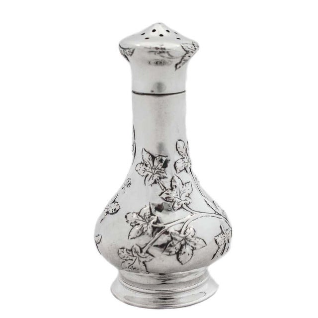 These lovely sterling silver Art Nouveau salt shakers were made by J.F. Fradley & Company in the early 20th century. They...