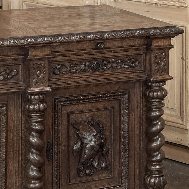Wood 19th Century French Renaissance Hunt Buffet ~ Credenza For Sale - Image 7 of 18