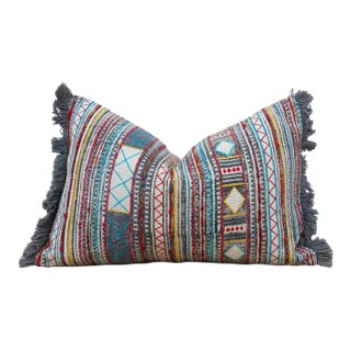 Folk Gypsy Nomadic Moroccan Lumbar Pillow For Sale