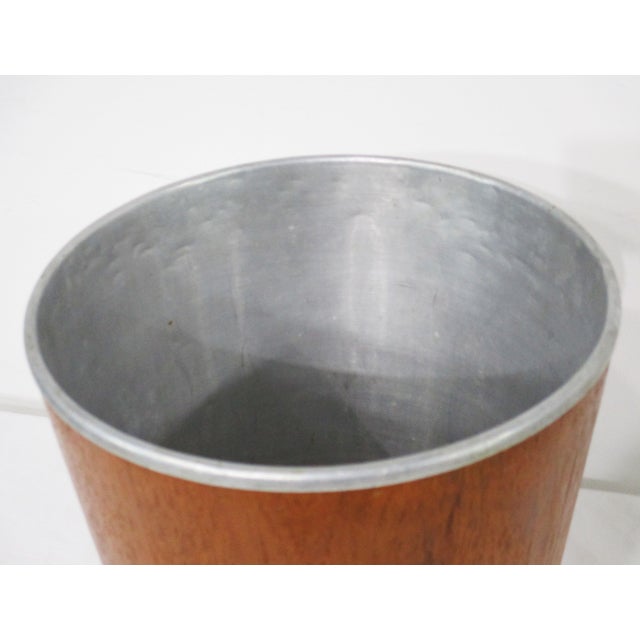 Niels Moller Mid Century Teak Aluminum Trashcan in the Style of Danish Modern For Sale - Image 4 of 7
