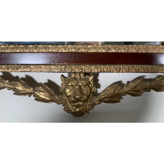 19th Century Federal Style Mahogany Gilded Wall Mirror With Eagle Crest For Sale - Image 4 of 7