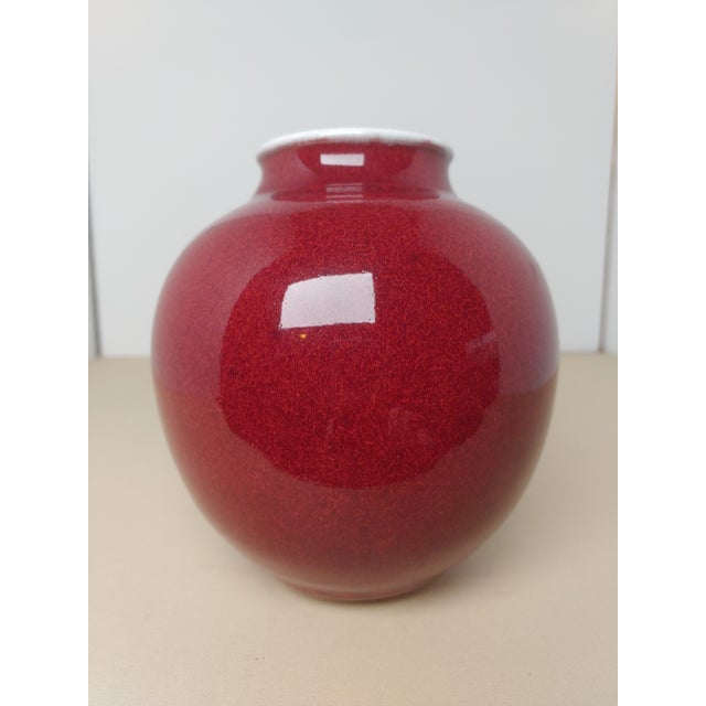 1980s 1980s Red Glazed Pottery Vase by Sid Oakley For Sale - Image 5 of 5