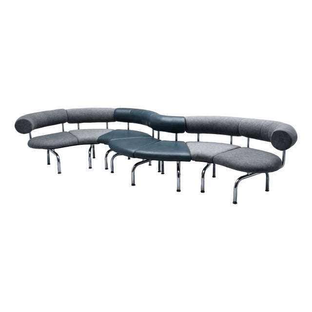 Large Cobra / Pipeline Modular Sofa by Johannes Foersom and Peter Hiort Lorenzen for Erik Jørgensen, 1980s, Set of 7 For Sale