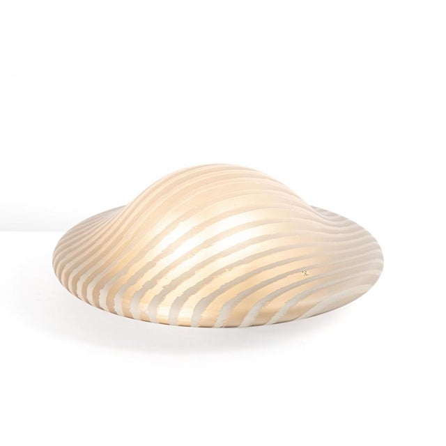 White Large Glass Flushmount from Peill & Putzler, Germany, 1970s For Sale - Image 8 of 15