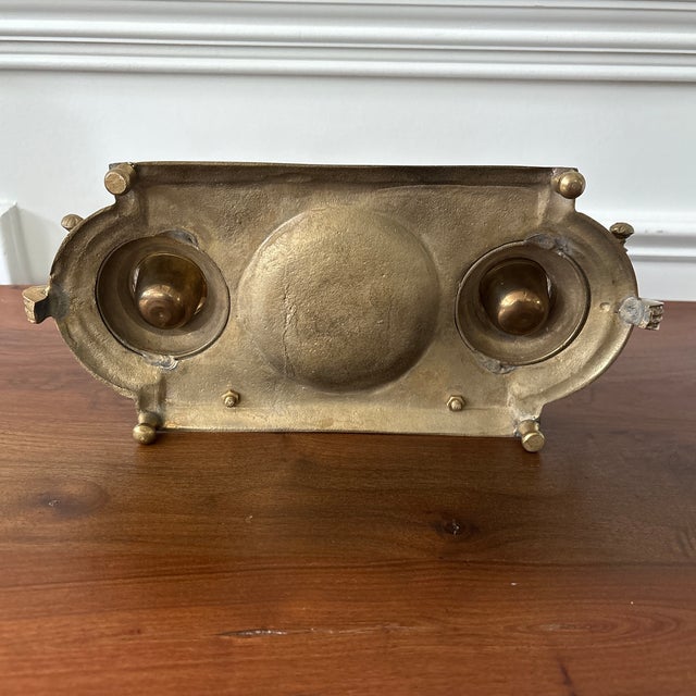 Vintage Brass Ink Well For Sale - Image 9 of 11