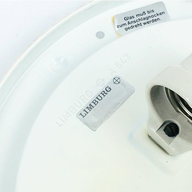 Large Mid-Century Modern Glass Flush Mount from Limburg, Germany, 1960s For Sale - Image 10 of 11