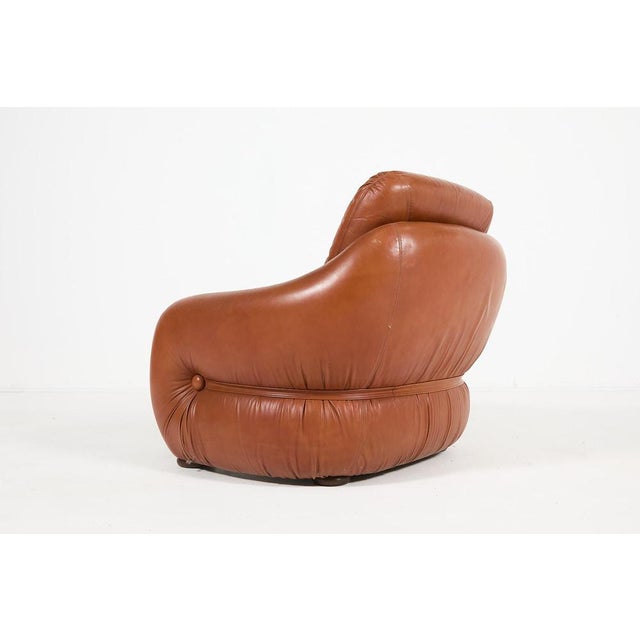 Italian Sculptural Leather Lounge Chair, 1960s For Sale - Image 6 of 11