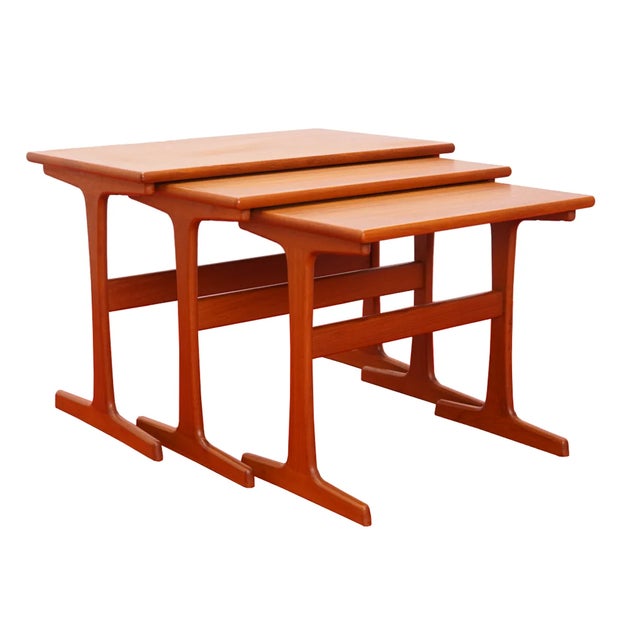 Brown Teak Nesting Tables by Arne Wahl Iversen for Vinde Møbelfabrik, 1960s, Set of 3 For Sale - Image 8 of 8
