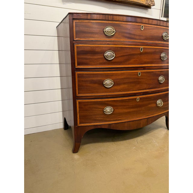 19th Century English Bow Front Chest For Sale - Image 15 of 15