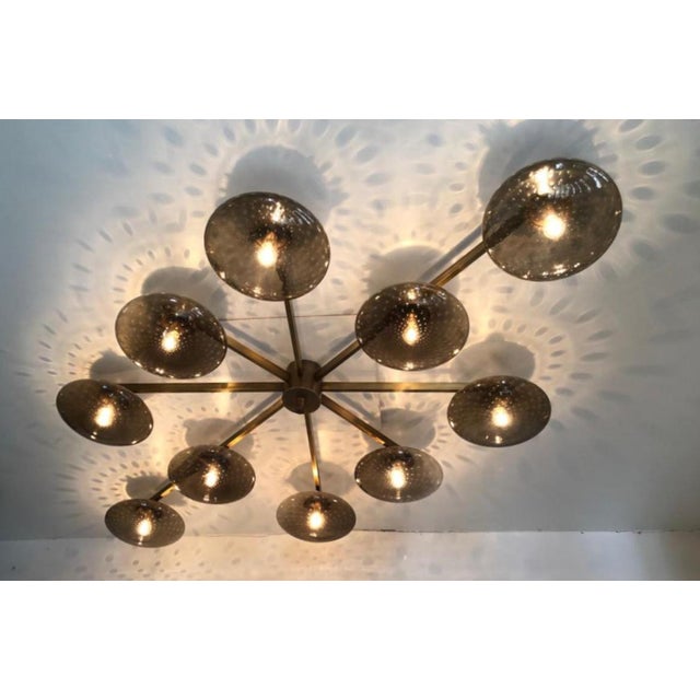 21st Century Dieci Bronze Smoky Bubbles Murano Flush Mount by Fabio LTD For Sale - Image 10 of 11