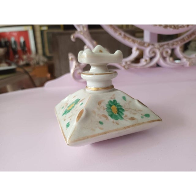 Antique French Hand Painted Porcelain Perfume Bottles, Set of 2 For Sale - Image 6 of 14
