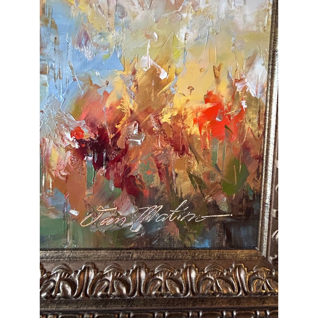 White Original Large Framed Van Matino Oil Paiinting For Sale - Image 8 of 9