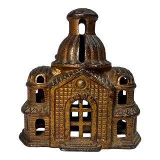 Antique A. C. Williams Domed Mosque Palace Still Coin Bank Original Paint For Sale