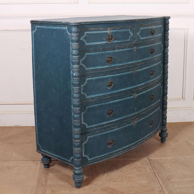 Wood English Bowfront Chest of Drawers For Sale - Image 7 of 11