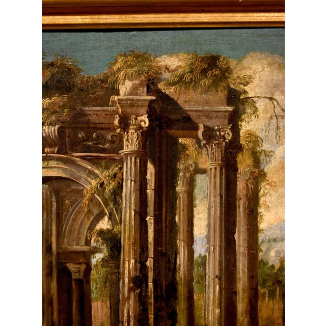 Follower of Niccolò Codazzi, Capricci Landscapes, 1700, Oil on Canvases, Framed, Set of 2 For Sale - Image 13 of 18