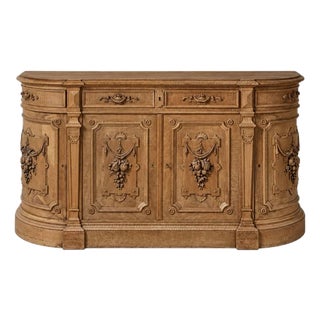1880s French Carved Oak Serving Counter For Sale