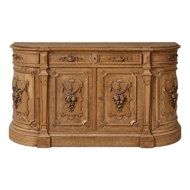 1880s French Carved Oak Serving Counter For Sale