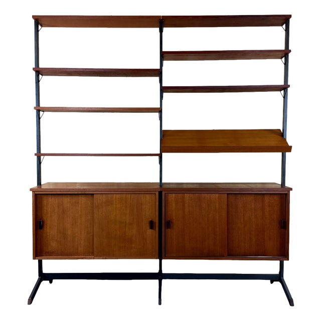 Vintage Swedish Teak Shelving System Wall Unit by Olof Pira, 1960s For Sale