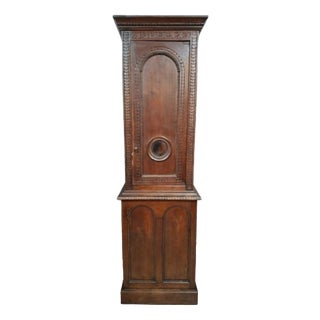 Carved Oak Floor Clock Case, 18th Century For Sale