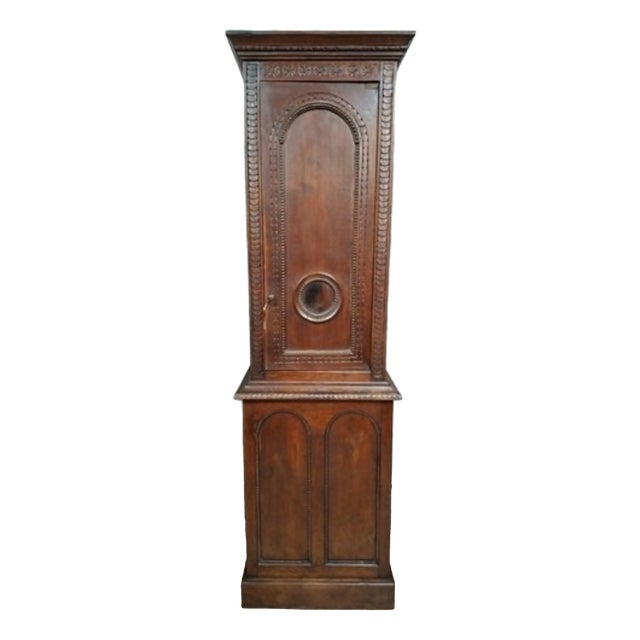 Carved Oak Floor Clock Case, 18th Century For Sale
