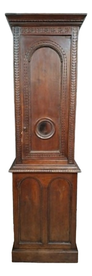 Carved Oak Floor Clock Case, 18th Century