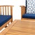 Spritely Home Rocklin 4-Piece Outdoor Set, Natural/Navy Cushion With Blue & White Mosaic Pillows For Sale - Image 4 of 9