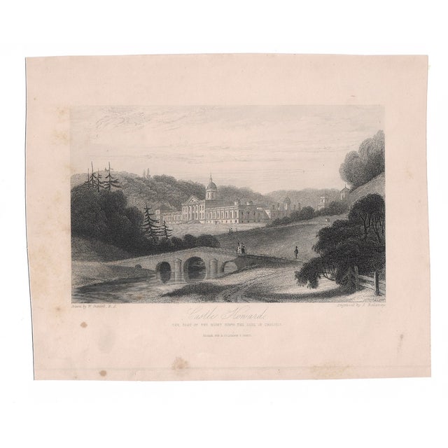 1850s English engraving of Castle Howard after a drawing by William Daniell (1769-1837). Combined shipping available,...