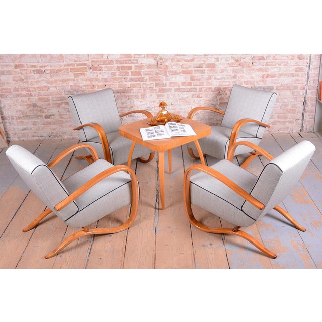 Czech Art Deco H-269 Lounge Chairs by J. Halabala for Up Závody, 1930s, Set of 4 For Sale - Image 12 of 14
