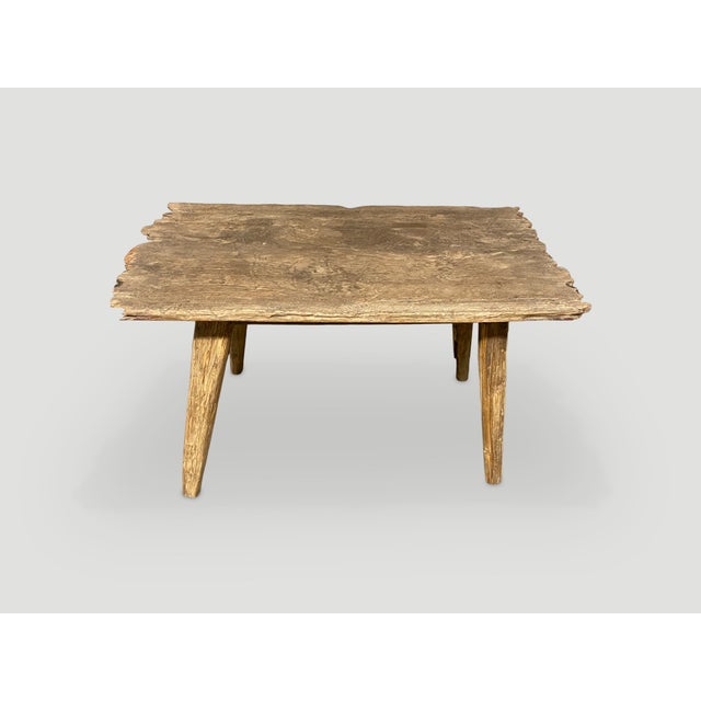 Andrianna Shamaris Rustic Teak Wood Coffee Table For Sale - Image 4 of 5