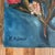 Small Contemporary Roses With Gold Accents & Teal Background, Painted on Linen Style Canvas by American Artist Kristin Ashman. “Golden Teal.” For Sale In San Antonio - Image 6 of 9