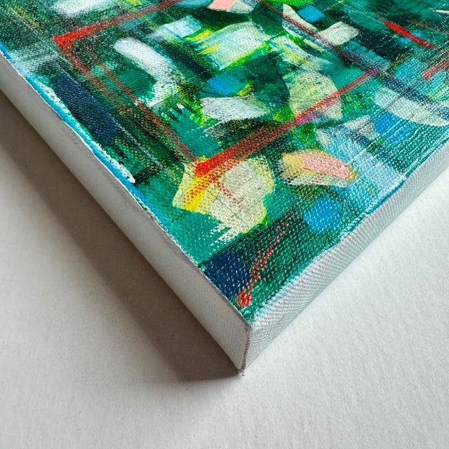 "Modern Green" Abstract Acrylic Painting by Paula DeStefanis For Sale In Milwaukee - Image 6 of 12