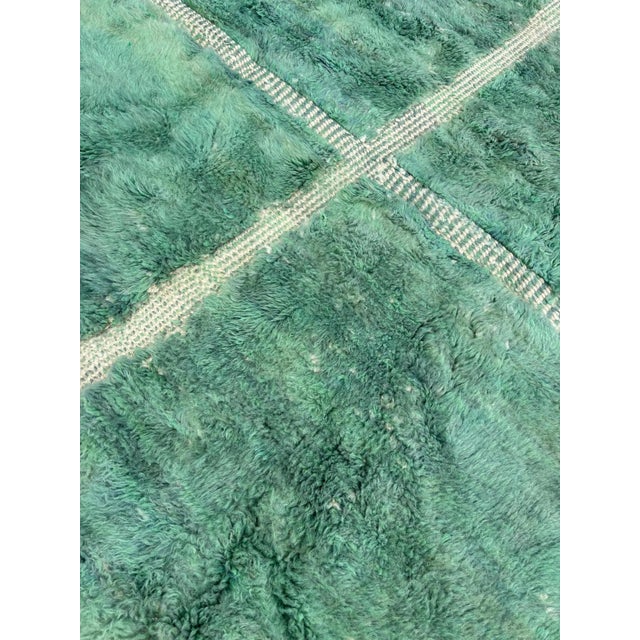 Textile Moroccan Mrirt Green Rug, 2010s For Sale - Image 7 of 10