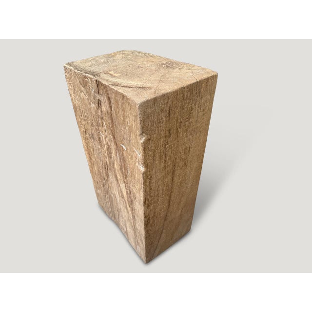 Andrianna Shamaris Sculptural Teak Wood Side Table or Pedestal For Sale - Image 9 of 18