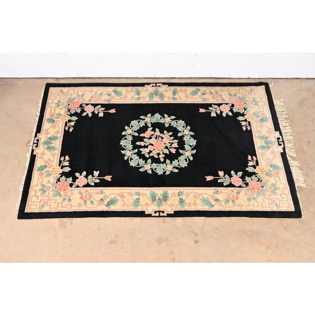 Vintage Hand Made Chinese Sculpted Wool Area Rug For Sale - Image 11 of 11