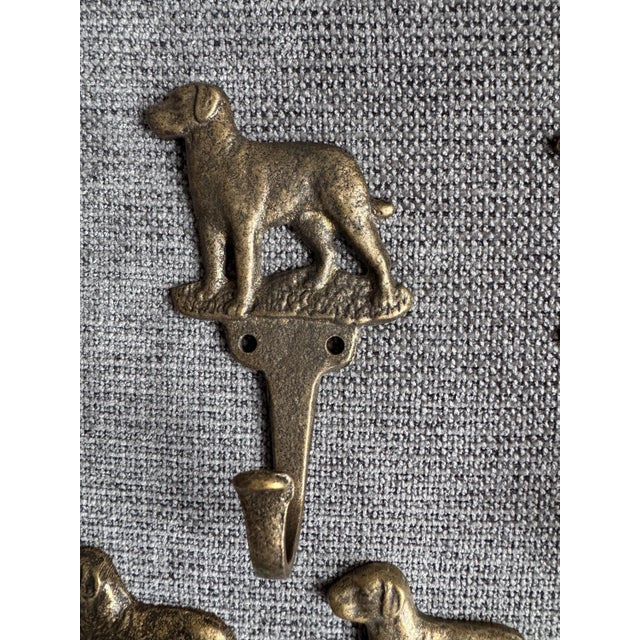 Antique Brass Wildlife Sporting Wall Hooks, Cabin Mudroom Architectural Hardware - Set of 5 For Sale - Image 4 of 16