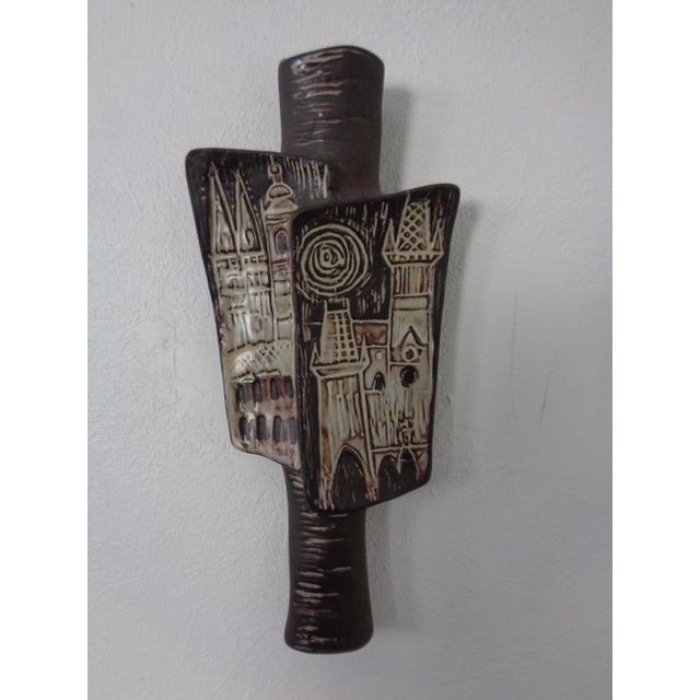 Studio Ceramic Wall Vase of Prague from Keramo Kostelec, Czechoslovakia, 1960s For Sale - Image 15 of 15