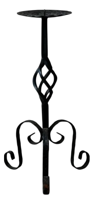 High Brutalist Tripod Candleholder in Wrought Iron