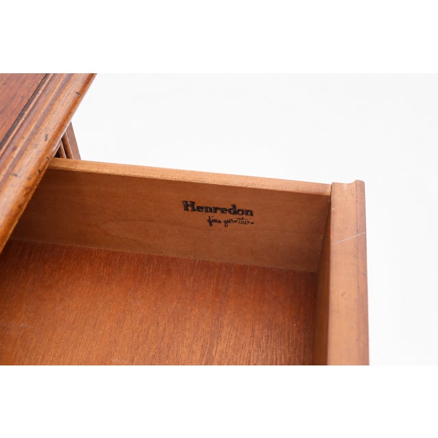 Henredon 1980s Pair of Henredon Wood Nightstands With Open Shelves For Sale - Image 4 of 12