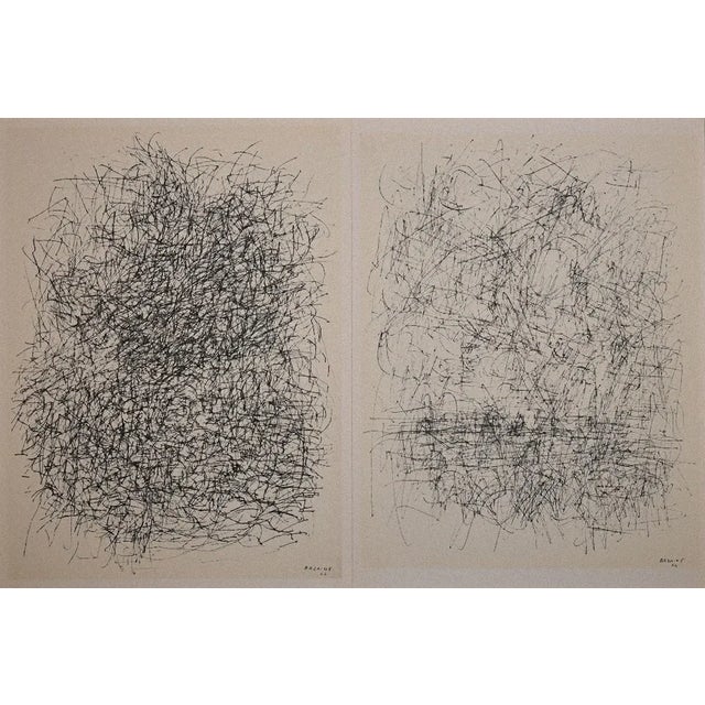 Jean René Bazaine, Black and White, Lithograph, 1956 For Sale - Image 3 of 3