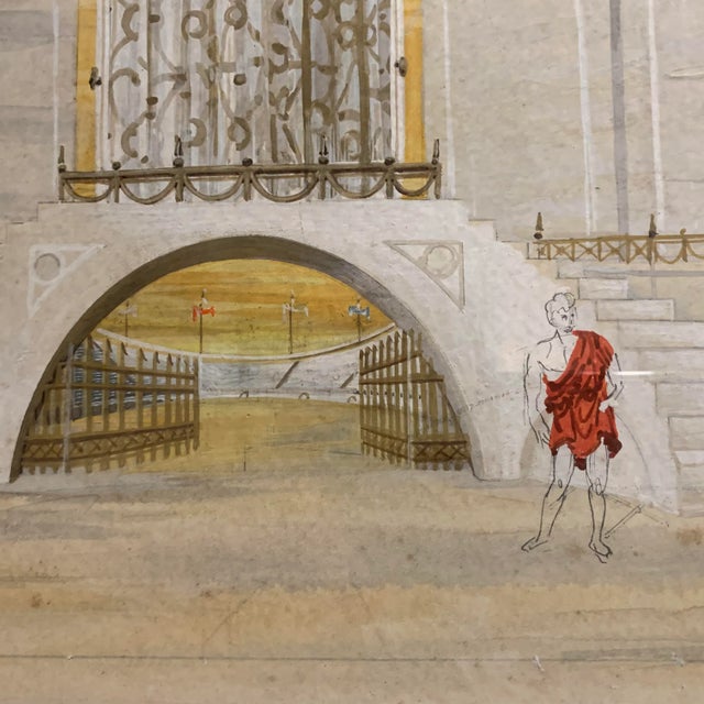 Paper 1960s Framed Watercolor Stage Rendering of Titus Andronicus by William Simmons For Sale - Image 7 of 10
