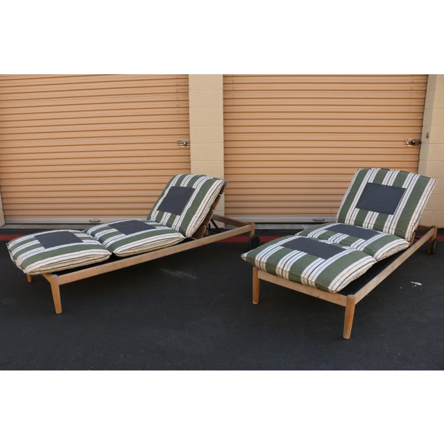 Studio Tolvanen Terassi Teak Chaise Lounges — Pair, Contemporary Outdoor Design For Sale - Image 11 of 18