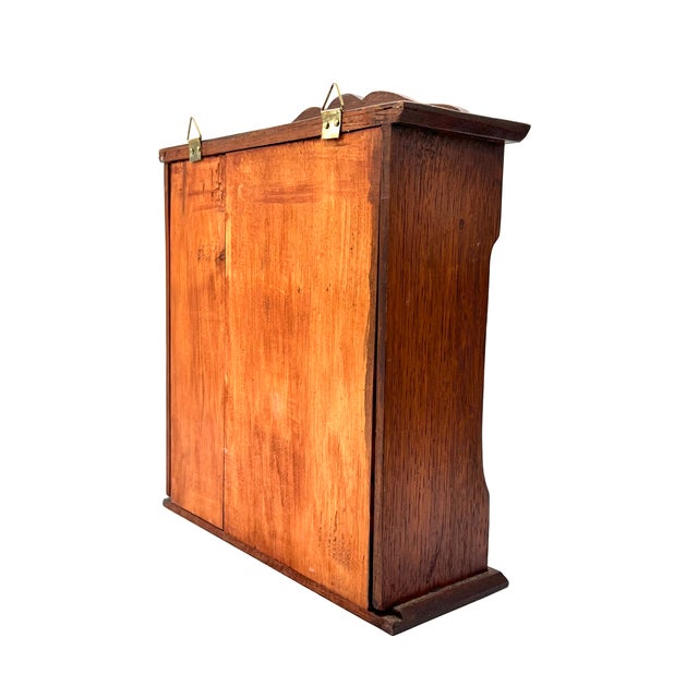 Antique Miniature Wooden Spice Cabinet with Porcelain Labels and 9 Drawers, 1960s For Sale - Image 11 of 14