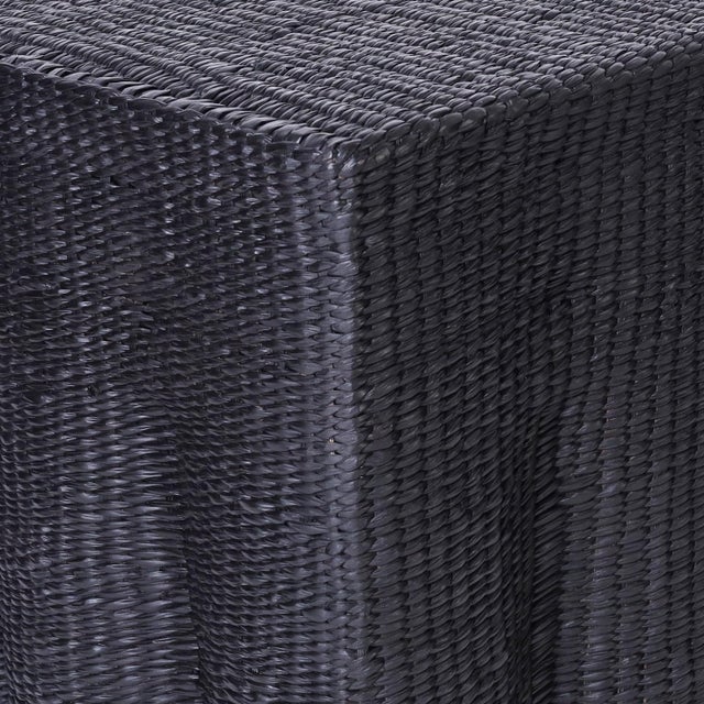 Wood Pair of Black Square Ghost Drapery Stands For Sale - Image 7 of 9