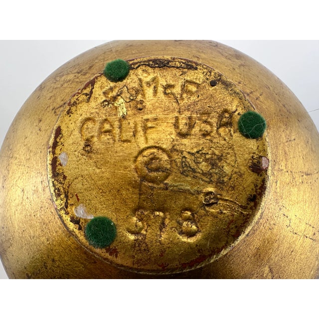 Mid Century 1960s Gold-Tone Art Deco Catchall Ashtray For Sale - Image 10 of 10