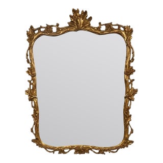 Hollywood Regency Style Maitland Smith Gilt Oak Leaves Rectangular Wall Mirror For Sale