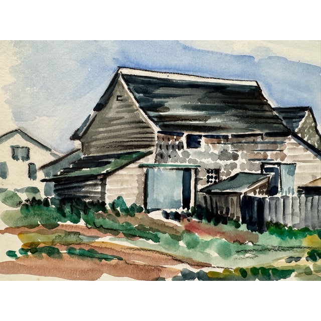Original watercolor on paper by Henry Emil Salloch, also known as Heinz Emil Salloch, the German-born American artist and...