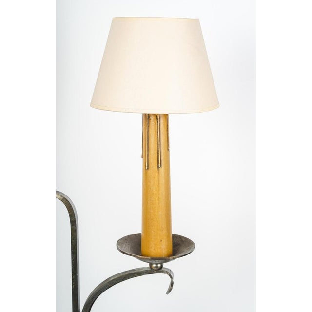 1960s Wrought Iron and Copper Floor Lamp, 1960s For Sale - Image 5 of 12
