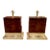 Pair of Modern Burlwood and Brass Lamps For Sale
